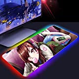 A Pretty Girl Blowing Bubbles Large RGB Mousepad Gamer Large Gaming Mouse Pad Rubber Locking Edge Waterproof Smooth Quality Mouse Pad Big Laptop Notebook Desk Mat,400*900mm
