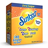 Sunkist Soda Variety Pack, Singles To Go Orange, Strawberry, Grape and Peach (40 Total Sticks)