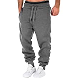 Wirziis Mens Cargo Sweatpants Heavyweight Fleece Jogger Pants Drawstring Sports Trousers Stretch Elastic Waist Outdoor Pants