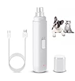 Pecci Dog Nail Grinder- Professional Rechargeable Pet Nail Trimming- Quiet Dog/Cat Toenail File- Electric Clipper for Medium, Small Dogs and Cats- Puppy Paw and Cat Claw Trimmer- White