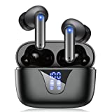 ZIUTY Wireless Earbuds, 5.3 Headphones 50H Playtime with LED Digital Display Charging Case, IPX5 Waterproof HiFi Stereo Earphones with Mic for Android iOS Cell Phone Computer Laptop Sports