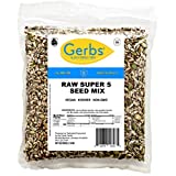 GERBS Super 5 Seed Snack Mix 1 LB. Premium Grade | Top 14 Food Allergy Free | Resealable Bulk Bag | Made in USA | Raw Pumpkin Sunflower Chia Hemp Flax Seed Trail Mix | Gluten Peanut Tree Nut Free