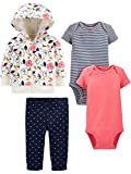 Simple Joys by Carter’s Baby Girls’ 4-Piece Jacket, Pant, and Bodysuit Set, Floral, 3-6 Months