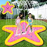 Splash Pad Water Sprinkler for Kids Toddler Outdoor Water Toys Upgraded 67″ Star Baby Pool for Backyard Yard Summer Outside Toys for Toddlers 1-3 2-4 4-8 Water Play Mat for Kids Girls Boys (Pink)