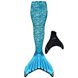 Fin Fun Mermaidens – Mermaid Tails for Swimming for Girls and Kids with Monofin, 6, Tidal Teal