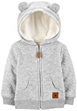 Simple Joys by Carter’s Unisex Babies’ Hooded Sweater Jacket with Sherpa Lining, Grey, 3-6 Months