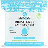 Scrubzz Disposable Rinse Free Bathing Wipes – 25 Pack – All-in-1 Single Use Shower Wipes, Simply Dampen, Lather, and Dry Without Shampoo or Rinsing