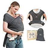 Baby Wraps Carrier, Baby Sling Newborn to Toddler, Breathable and Hands Free Baby Carrier Sling, Adjustable Baby Carriers for Newborn up to 50 lbs, Grey