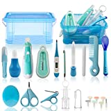 Baby Grooming Kit, 25 in 1 Baby Healthcare and Grooming Kit, Baby Electric Nail Trimmer Set Newborn Nursery Health Care Set for Newborn Infant Toddlers Boys Girls Shower Gifts (0-3 Years+) (Blue)