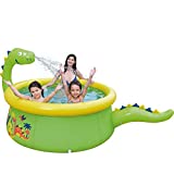 Inflatable Above Ground Family Size Pop up Pool for Kids Kiddie Kiddy Toddler Adult Hard Plastic Dinosaur Sprinkler Round Top Ring Pools for Outdoor Garden Backyard Summer Water Party 70″ X 25″