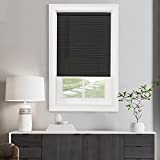 Cordless Light Filtering Mini Blind – 29 Inch Length, 64 Inch Height, 1″ Slat Size – Black – Cordless GII Morningstar Horizontal Windows Blinds for Interior by Achim Home Decor