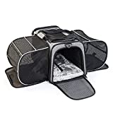 Objoy Airline Approved Pet Dog Cat Soft Sided Carrier 2 Side Expandable Collapsible Cat Carrier Travel Outdoor Use for Small Animal Cat Puppy (Small)