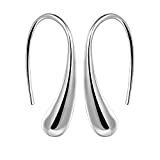 NABTYJC Fashion Classic Sterling Silver Thread Drop Earrings,Teardrop Back Earrings (White/1 Pair)