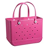 BOGG BAG X Large Waterproof Washable Tip Proof Durable Open Tote Bag for the Beach Boat Pool Sports 19x15x9.5 (X Large, Haute Pink)