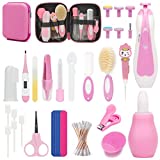 Baby Healthcare and Grooming Kit for Newborn Kids, 19PCS Upgraded Safety Baby Care Kit, Newborn Nursery Health Care Set, Baby Electric Nail Filer Kit, Infant Baby Care Products (Pink)