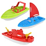 Bath Boat Toy, Pool Toy, 3 PCs Yacht, Speed Boat, Sailing Boat, Aircraft Carrier, Bath Toy Set for Baby Toddlers, Birthday Gift for Kids