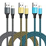 [Apple MFi Certified] iPhone Charger 3 Pack 6FT USB Lightning Cable Fast Charging Nylon Braided iPhone Charger Cord Compatible with iPhone 13/12/11 Pro Max/XS MAX/XR/XS/X/8/7/Plus/6S/6/SE/5S/iPad