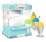 Nostalgia RSM602 Countertop Snow Cone Maker Makes 20 Icy Treats, Includes 2 Reusable Plastic Cups & Ice Scoop, Aqua, 17.3×10.0x13.5