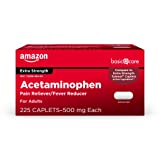 Amazon Basic Care Extra Strength Pain Relief, Acetaminophen Caplets, 500 mg, 225 Count