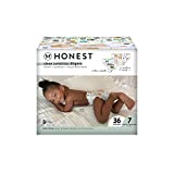 The Honest Company Clean Conscious Diapers | Plant-Based, Sustainable | Barnyard Babies + It’s A Pawty | Club Box, Size 7 (41+ lbs), 36 Count