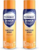 Microban Disinfectant Spray, 24 Hour Sanitizing and Antibacterial Spray, Sanitizing Spray, Citrus Scent, 2 Count (15oz Each) (Packaging May Vary)