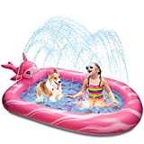 Aywewii Sprinkler Pool for Kids, Narwhal Toddler Outdoor Toys Splash Pool for Toddlers Baby Pools for Outside Backyard Summer Water Toys for Boy Girl Baby Infant Kiddie Toddler Age 3-12