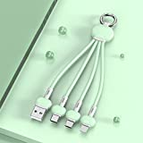 Multi Charger Cable, 3 in 1 USB Charging Cable Multiple Adapters Cell Phone Charger Cord with Keychain, Multi Charger with Type C/Micro USB/I Port Connector Compatible with Most Phones & Ipads