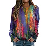 IHGFTRTH Women Casual Tie Dye Printing,lightning sale,liquidation+pallets,lightning deals of the day,where is my order,deals on womens clothing,closeouts Purple