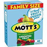 Mott’s Fruit Flavored Snacks, Assorted Fruit, Pouches, 0.8 oz, 40 ct
