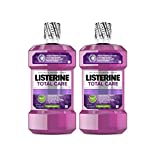 Listerine Total Care Anticavity Fluoride Mouthwash, 6 Benefits in 1 Oral Rinse Helps Kill 99% of Bad Breath Germs, Prevents Cavities, & Strengthens Teeth, Fresh Mint, 1 L, Pack of 2