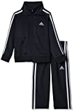 adidas baby boys Tricot Jacket & Clothing Pants Set, Adi Black, 3T US