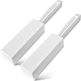 4TH Pumice Stone for Toilet Bowl Cleaning with Handle,Powerfully Remove Away Stain,Hard Water Rings,Calcium Buildup,Iron and Rust – Scouring Stick Tile/Bath-tub/Kitchen/Grill (White) 1 count