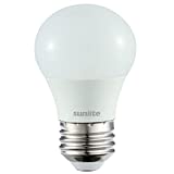 Sunlite 80218-SU LED A15 Refrigerator Light Bulb, 5.5 Watts (40W Equivalent), 450 Lumens, Medium Base (E26), Dimmable, Frosted Finish, UL Listed, Energy Star, 40K – Cool White, 1 Pack
