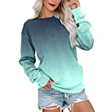 PUTEARDAT Womens Casual Long Sleeve Sweatshirt Crew Neck Cute,Deals of The Day Lightning Deals Today, 2021 Women’s Clothing,Womens Clothes Prime Deals