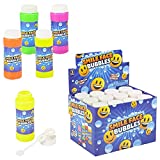 Smile Face Bubbles, Blow Bubbles Summer Activity, Pool Accessory, Party Favor 2oz, Pack of 12