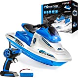 Force1 Wave Speeder RC Boat for Kids – Remote Control Boat for Pool Water or Lake Play, Mini RC Boat Toy with Remote Kid Motor Boat, Rechargeable Battery, Dual Motor, USB Charger, 2.4GHz Remote (Blue)