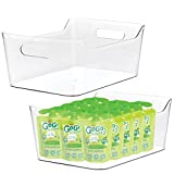 bHome 2 X-Large Pantry Organization And Storage Plastic Storage Bins For Kitchen Organization, Clear Bins for Pantry Storage Container – Baskets for Organizing Cabinets, Fridge Clear – Organizer Bins