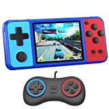 Great Boy Handheld Game Console for Kids Preloaded 270 Classic Retro Games with 3.0” Color Display and Gamepad Rechargeable Arcade Gaming Player (Blue)