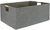 FUULOXE Storage Bin for Shelves Rectangle Closet Baskets Foldable Toy Box with Handles and Sturdy Cardboard for Nursery Home Office Car Dormroom(Grey)