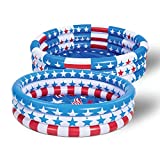 2 Pack 45″ X 10″ Inflatable Kiddie Pool, Star American Flag Swimming Pool for Kids Toddler Summer Fun, Indoor&Outdoor Water Pool Baby Pool Pit Baby Swimming Pool