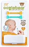 oogiebear – Nose and Ear Gadget. Safe, Easy Nasal Booger and Ear Cleaner for Newborns and Infants. Dual Earwax and Snot Remover – 2 Pack with Case – Orange and Seafoam