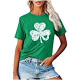 St Patricks Day Shirt Women Cute Shamrock Graphic Tees Luck Green Short Sleeve T-Shirts Irish Festival Holiday Tops