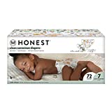 The Honest Company Clean Conscious Diapers | Plant-Based, Sustainable | Barnyard Babies + It’s A Pawty | Super Club Box, Size 7 (41+ lbs), 72 Count