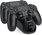 PS4 Controller Charger, Upgraded Fast-Charging Port Docking Station Stand for PS4/PS4 Slim/PS4 Pro Controller, Black