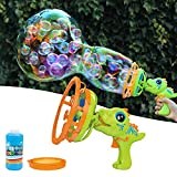 Bubble Gun Bubble Machine Dinosaur Bubble Blower Toy for Kids and Toddlers Bubble in Bubble Gun Party Favors Easter Birthday Gift for 3 4 5 6 7 8 Years Old Boys and Girls