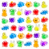 36pc Animal Mini Sensory Stress Ball Set,Squeeze Balls Fidget Toys for Kids Adults with Water Beads to Relax, Squishy Toys for Kids Party Favors