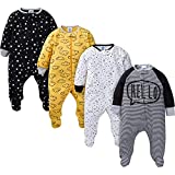 Gerber Baby Boys’ 4 Pack Sleep ‘N Play Footie, Star, 0-3 Months