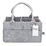 Parker Baby Diaper Caddy – Nursery Storage Bin and Car Organizer for Diapers and Baby Wipes – Grey