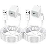 Apple MFi Certified iPhone Charger,2Pack Long 6.6FT Lightning Cable Cord with Apple Chargers Fast Quick Charging Travel Cube Block USB Wall Adapter for iPhone 11/12/13/14/XS Max/XR/X/8/8 Plus/7/6/SE