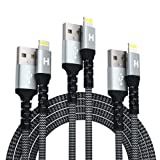 huaham iPhone Charger Cable [Apple MFi Certified] 3Pack 6/6/10ft, Fast Charging Nylon Braided Lightning Cord Compatible with iPhone 14/13/12/11/Pro MAX/XR/X/Max/XS/8/7/6/6S/5/5S/SE/Plus/iPad